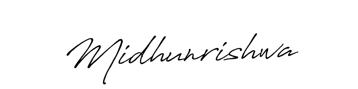 You can use this online signature creator to create a handwritten signature for the name Midhunrishwa. This is the best online autograph maker. Midhunrishwa signature style 7 images and pictures png