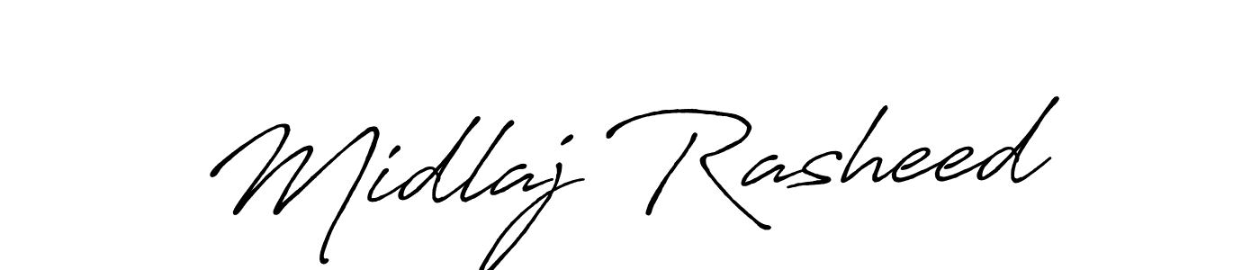 You should practise on your own different ways (Antro_Vectra_Bolder) to write your name (Midlaj Rasheed) in signature. don't let someone else do it for you. Midlaj Rasheed signature style 7 images and pictures png