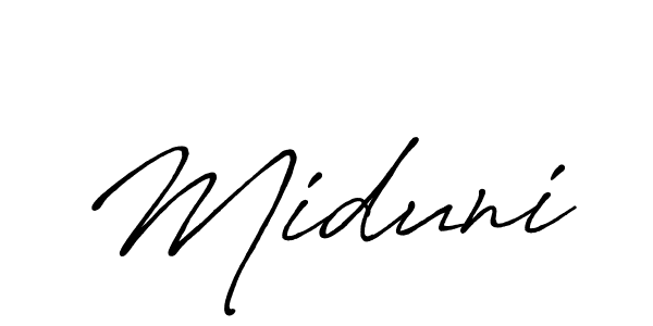 The best way (Antro_Vectra_Bolder) to make a short signature is to pick only two or three words in your name. The name Miduni include a total of six letters. For converting this name. Miduni signature style 7 images and pictures png