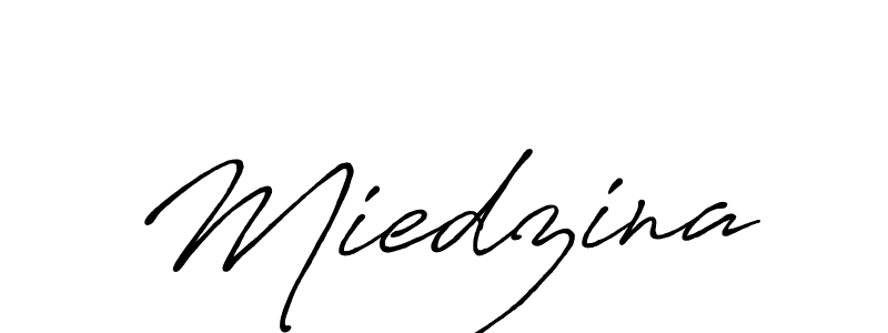 if you are searching for the best signature style for your name Miedzina. so please give up your signature search. here we have designed multiple signature styles  using Antro_Vectra_Bolder. Miedzina signature style 7 images and pictures png