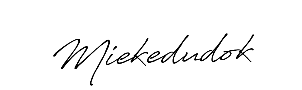Design your own signature with our free online signature maker. With this signature software, you can create a handwritten (Antro_Vectra_Bolder) signature for name Miekedudok. Miekedudok signature style 7 images and pictures png