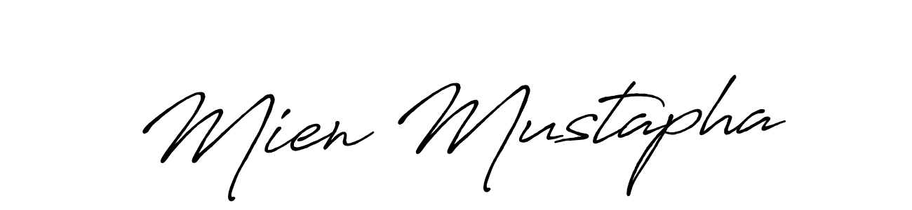 Mien Mustapha stylish signature style. Best Handwritten Sign (Antro_Vectra_Bolder) for my name. Handwritten Signature Collection Ideas for my name Mien Mustapha. Mien Mustapha signature style 7 images and pictures png