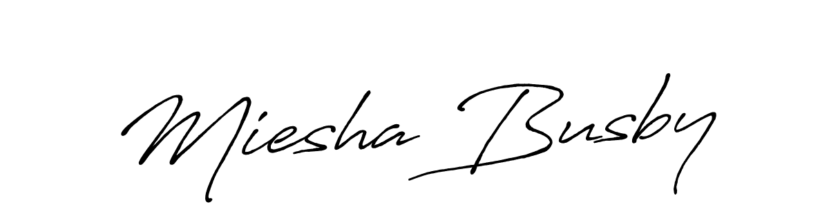 Miesha Busby stylish signature style. Best Handwritten Sign (Antro_Vectra_Bolder) for my name. Handwritten Signature Collection Ideas for my name Miesha Busby. Miesha Busby signature style 7 images and pictures png