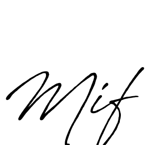 Design your own signature with our free online signature maker. With this signature software, you can create a handwritten (Antro_Vectra_Bolder) signature for name Mif. Mif signature style 7 images and pictures png