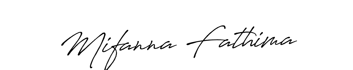 How to make Mifanna Fathima name signature. Use Antro_Vectra_Bolder style for creating short signs online. This is the latest handwritten sign. Mifanna Fathima signature style 7 images and pictures png
