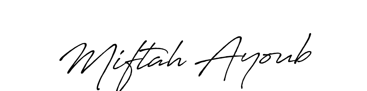 Similarly Antro_Vectra_Bolder is the best handwritten signature design. Signature creator online .You can use it as an online autograph creator for name Miftah Ayoub. Miftah Ayoub signature style 7 images and pictures png