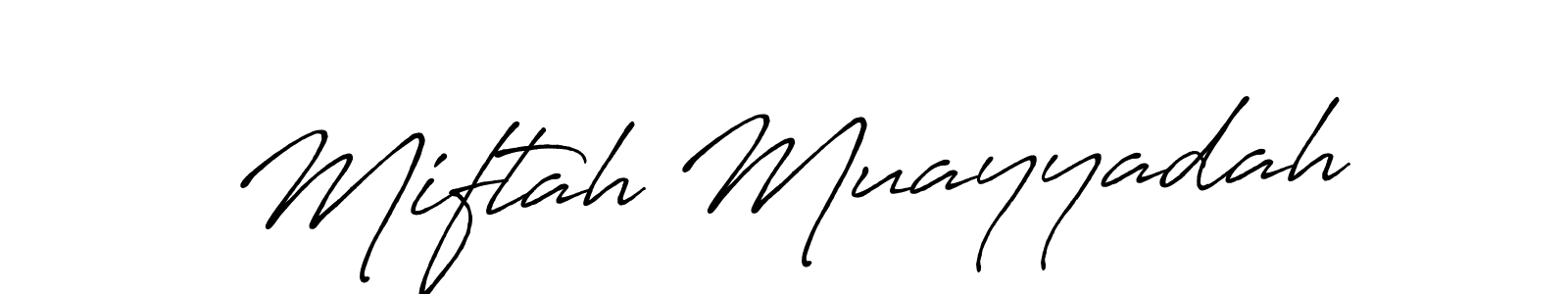 How to Draw Miftah Muayyadah signature style? Antro_Vectra_Bolder is a latest design signature styles for name Miftah Muayyadah. Miftah Muayyadah signature style 7 images and pictures png