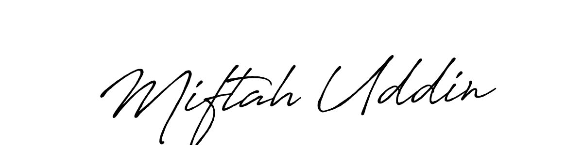 Make a beautiful signature design for name Miftah Uddin. With this signature (Antro_Vectra_Bolder) style, you can create a handwritten signature for free. Miftah Uddin signature style 7 images and pictures png
