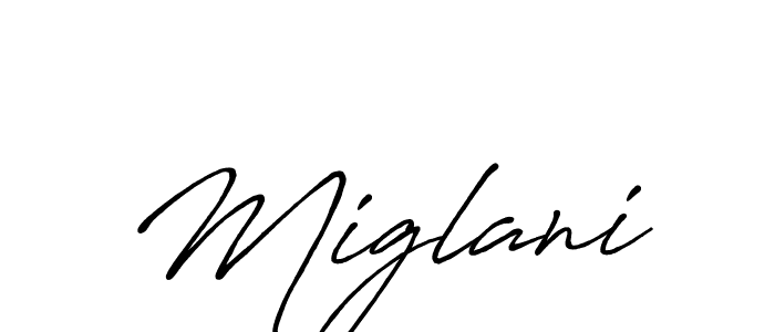 You should practise on your own different ways (Antro_Vectra_Bolder) to write your name (Miglani) in signature. don't let someone else do it for you. Miglani signature style 7 images and pictures png