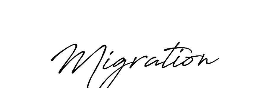 Make a beautiful signature design for name Migration. With this signature (Antro_Vectra_Bolder) style, you can create a handwritten signature for free. Migration signature style 7 images and pictures png