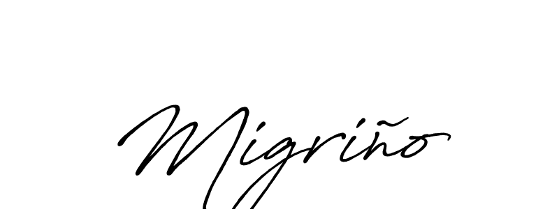 Make a beautiful signature design for name Migriño. With this signature (Antro_Vectra_Bolder) style, you can create a handwritten signature for free. Migriño signature style 7 images and pictures png