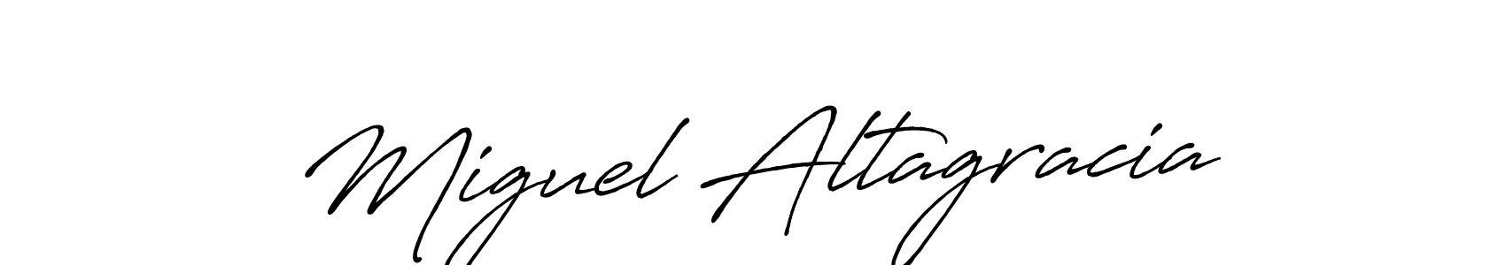 Make a beautiful signature design for name Miguel Altagracia. With this signature (Antro_Vectra_Bolder) style, you can create a handwritten signature for free. Miguel Altagracia signature style 7 images and pictures png