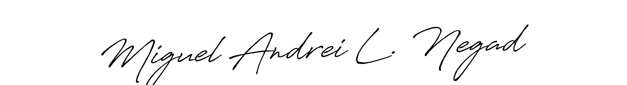 Make a short Miguel Andrei L. Negad signature style. Manage your documents anywhere anytime using Antro_Vectra_Bolder. Create and add eSignatures, submit forms, share and send files easily. Miguel Andrei L. Negad signature style 7 images and pictures png