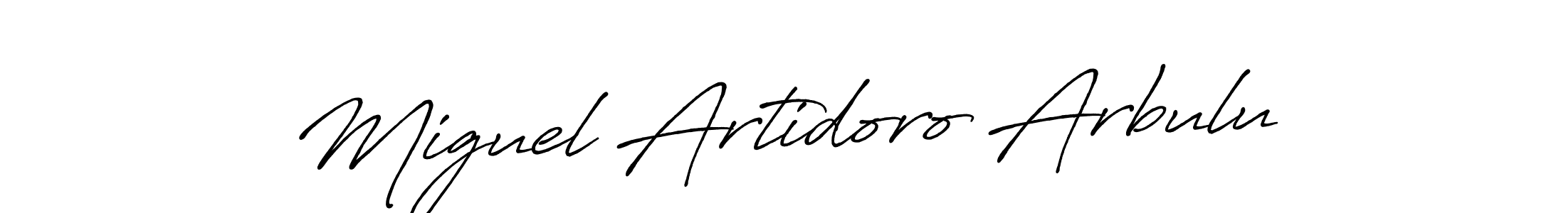 Also You can easily find your signature by using the search form. We will create Miguel Artidoro Arbulu name handwritten signature images for you free of cost using Antro_Vectra_Bolder sign style. Miguel Artidoro Arbulu signature style 7 images and pictures png