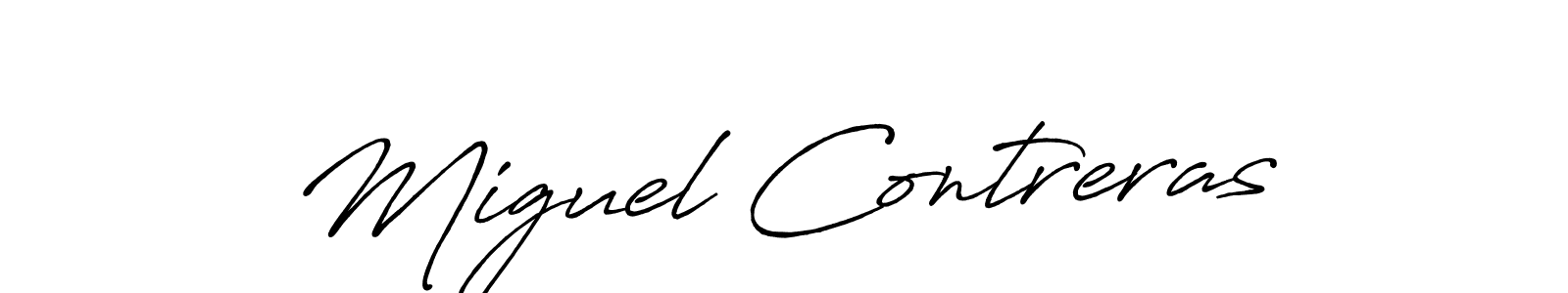 How to make Miguel Contreras name signature. Use Antro_Vectra_Bolder style for creating short signs online. This is the latest handwritten sign. Miguel Contreras signature style 7 images and pictures png