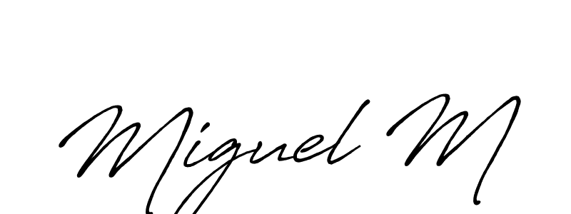 Use a signature maker to create a handwritten signature online. With this signature software, you can design (Antro_Vectra_Bolder) your own signature for name Miguel M. Miguel M signature style 7 images and pictures png