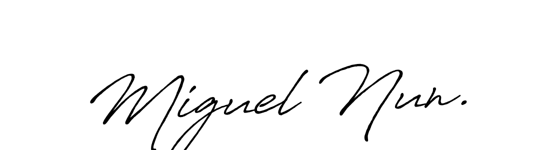 It looks lik you need a new signature style for name Miguel Nun.. Design unique handwritten (Antro_Vectra_Bolder) signature with our free signature maker in just a few clicks. Miguel Nun. signature style 7 images and pictures png