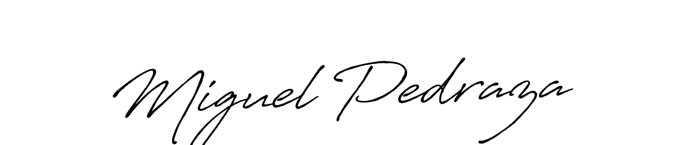 Create a beautiful signature design for name Miguel Pedraza. With this signature (Antro_Vectra_Bolder) fonts, you can make a handwritten signature for free. Miguel Pedraza signature style 7 images and pictures png
