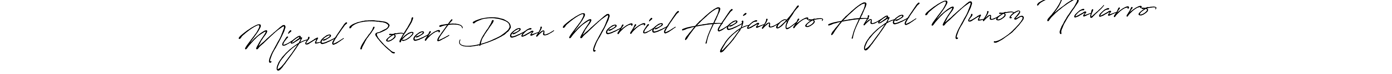 Use a signature maker to create a handwritten signature online. With this signature software, you can design (Antro_Vectra_Bolder) your own signature for name Miguel Robert Dean Merriel Alejandro Angel Munoz Navarro. Miguel Robert Dean Merriel Alejandro Angel Munoz Navarro signature style 7 images and pictures png