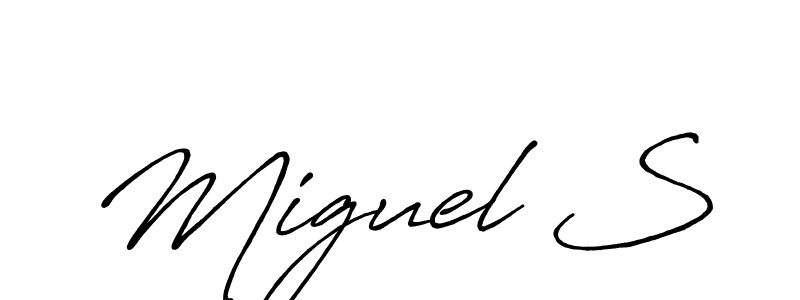 Also we have Miguel S name is the best signature style. Create professional handwritten signature collection using Antro_Vectra_Bolder autograph style. Miguel S signature style 7 images and pictures png