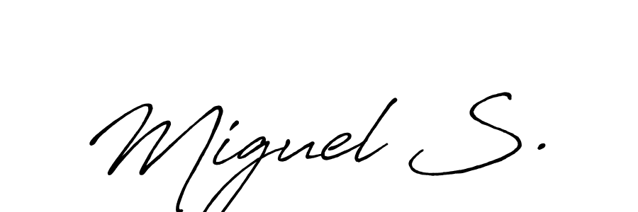 Miguel S. stylish signature style. Best Handwritten Sign (Antro_Vectra_Bolder) for my name. Handwritten Signature Collection Ideas for my name Miguel S.. Miguel S. signature style 7 images and pictures png