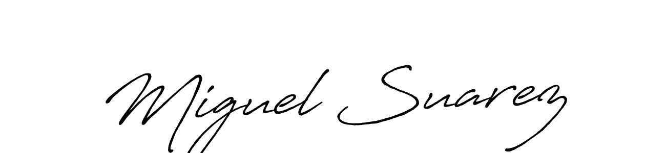 Miguel Suarez stylish signature style. Best Handwritten Sign (Antro_Vectra_Bolder) for my name. Handwritten Signature Collection Ideas for my name Miguel Suarez. Miguel Suarez signature style 7 images and pictures png