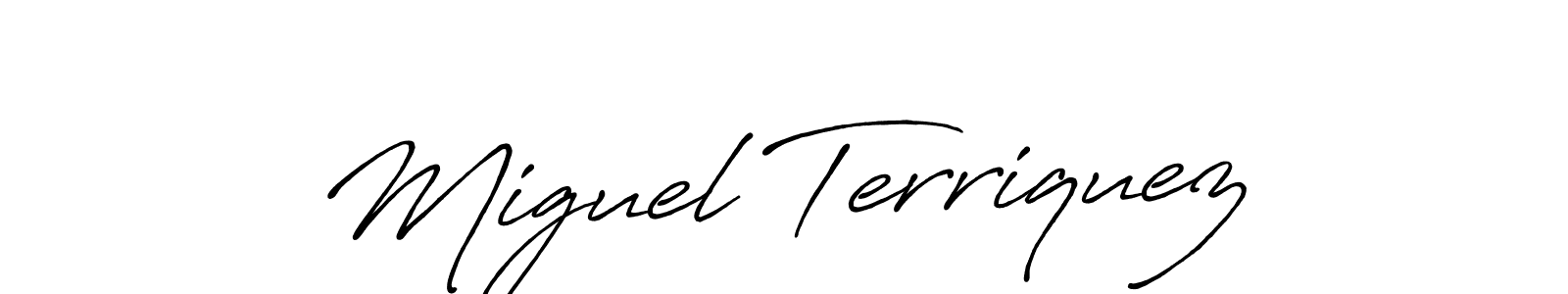 Create a beautiful signature design for name Miguel Terriquez. With this signature (Antro_Vectra_Bolder) fonts, you can make a handwritten signature for free. Miguel Terriquez signature style 7 images and pictures png