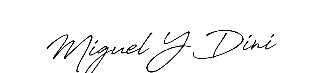 Miguel Y Dini stylish signature style. Best Handwritten Sign (Antro_Vectra_Bolder) for my name. Handwritten Signature Collection Ideas for my name Miguel Y Dini. Miguel Y Dini signature style 7 images and pictures png