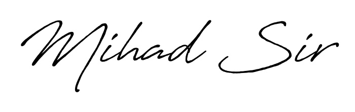 Similarly Antro_Vectra_Bolder is the best handwritten signature design. Signature creator online. You can use it as an online autograph creator for name Mihad Sir. Mihad Sir signature style 7 images and pictures png