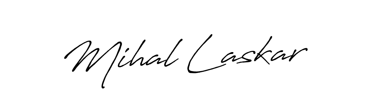 How to make Mihal Laskar name signature. Use Antro_Vectra_Bolder style for creating short signs online. This is the latest handwritten sign. Mihal Laskar signature style 7 images and pictures png