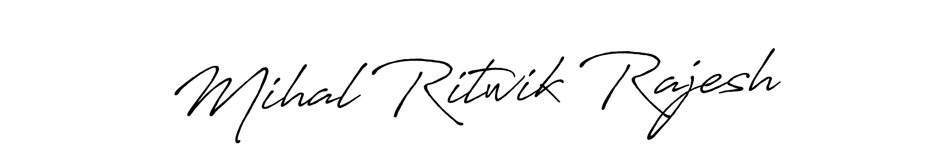 Create a beautiful signature design for name Mihal Ritwik Rajesh. With this signature (Antro_Vectra_Bolder) fonts, you can make a handwritten signature for free. Mihal Ritwik Rajesh signature style 7 images and pictures png