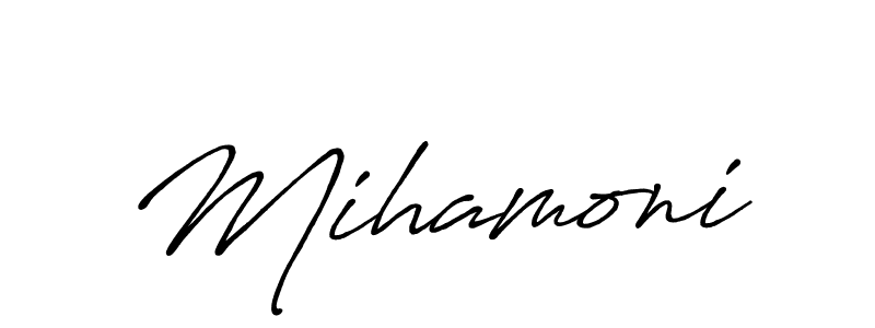 Mihamoni stylish signature style. Best Handwritten Sign (Antro_Vectra_Bolder) for my name. Handwritten Signature Collection Ideas for my name Mihamoni. Mihamoni signature style 7 images and pictures png