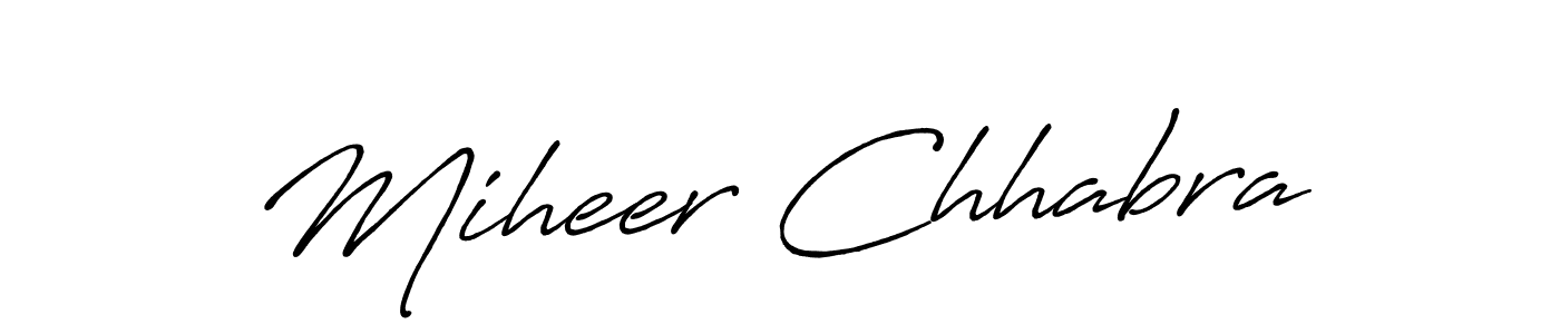 Design your own signature with our free online signature maker. With this signature software, you can create a handwritten (Antro_Vectra_Bolder) signature for name Miheer Chhabra. Miheer Chhabra signature style 7 images and pictures png