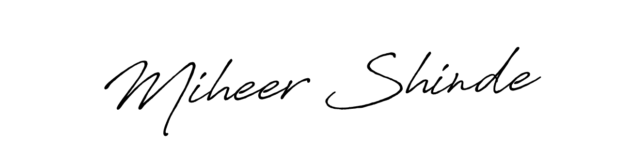You can use this online signature creator to create a handwritten signature for the name Miheer Shinde. This is the best online autograph maker. Miheer Shinde signature style 7 images and pictures png