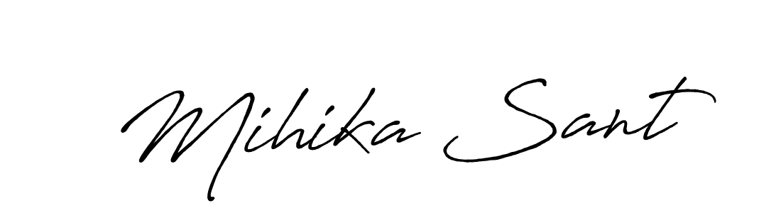 You should practise on your own different ways (Antro_Vectra_Bolder) to write your name (Mihika Sant) in signature. don't let someone else do it for you. Mihika Sant signature style 7 images and pictures png