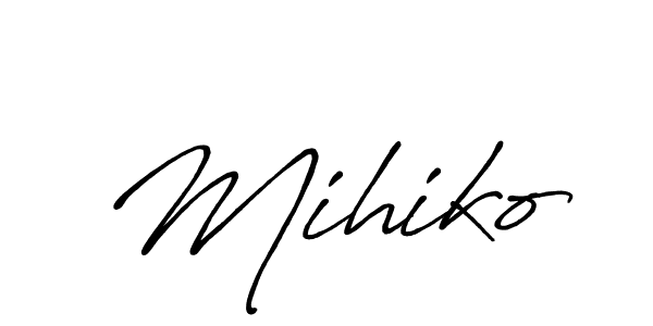 How to make Mihiko signature? Antro_Vectra_Bolder is a professional autograph style. Create handwritten signature for Mihiko name. Mihiko signature style 7 images and pictures png