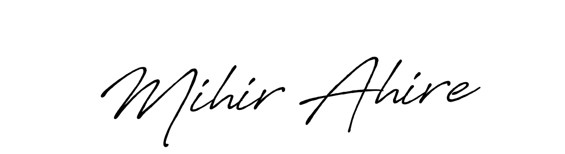 Similarly Antro_Vectra_Bolder is the best handwritten signature design. Signature creator online .You can use it as an online autograph creator for name Mihir Ahire. Mihir Ahire signature style 7 images and pictures png