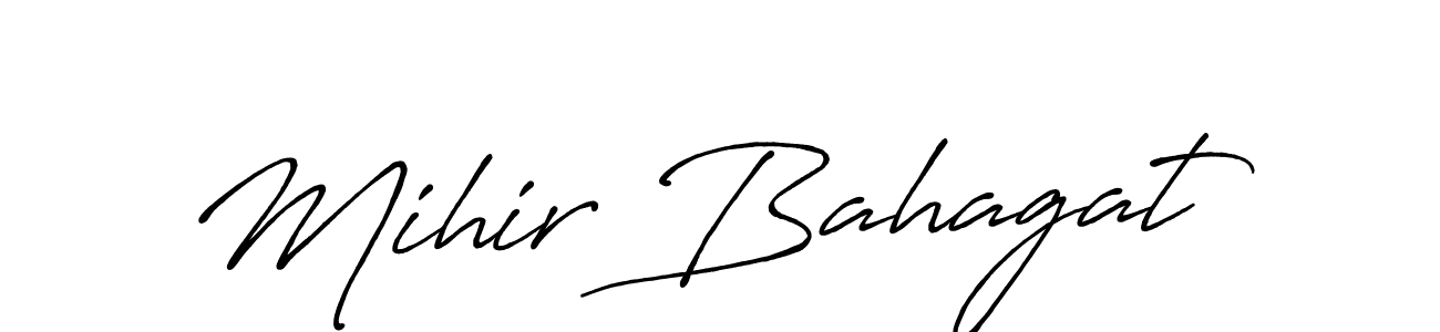 How to make Mihir Bahagat name signature. Use Antro_Vectra_Bolder style for creating short signs online. This is the latest handwritten sign. Mihir Bahagat signature style 7 images and pictures png