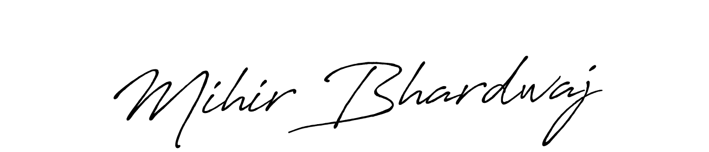 The best way (Antro_Vectra_Bolder) to make a short signature is to pick only two or three words in your name. The name Mihir Bhardwaj include a total of six letters. For converting this name. Mihir Bhardwaj signature style 7 images and pictures png