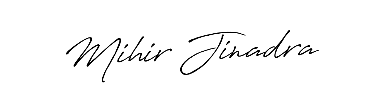 Antro_Vectra_Bolder is a professional signature style that is perfect for those who want to add a touch of class to their signature. It is also a great choice for those who want to make their signature more unique. Get Mihir Jinadra name to fancy signature for free. Mihir Jinadra signature style 7 images and pictures png