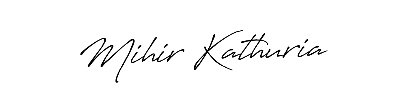 Antro_Vectra_Bolder is a professional signature style that is perfect for those who want to add a touch of class to their signature. It is also a great choice for those who want to make their signature more unique. Get Mihir Kathuria name to fancy signature for free. Mihir Kathuria signature style 7 images and pictures png