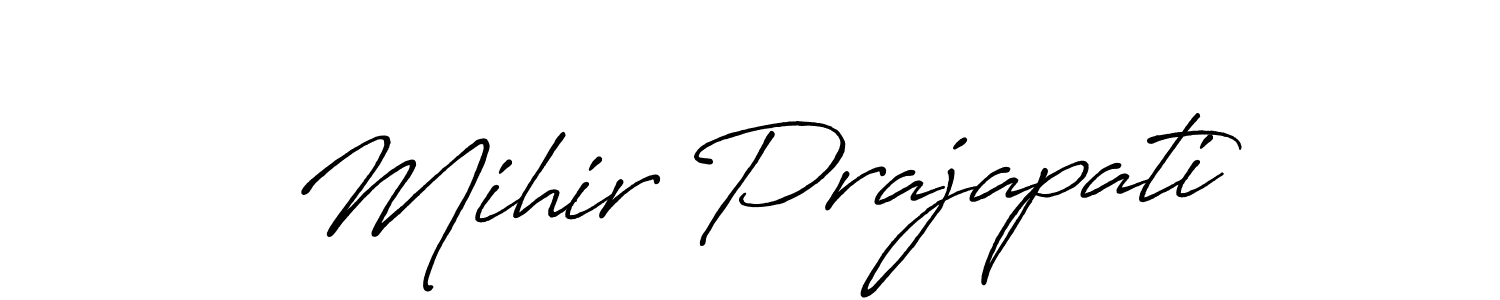 Also we have Mihir Prajapati name is the best signature style. Create professional handwritten signature collection using Antro_Vectra_Bolder autograph style. Mihir Prajapati signature style 7 images and pictures png