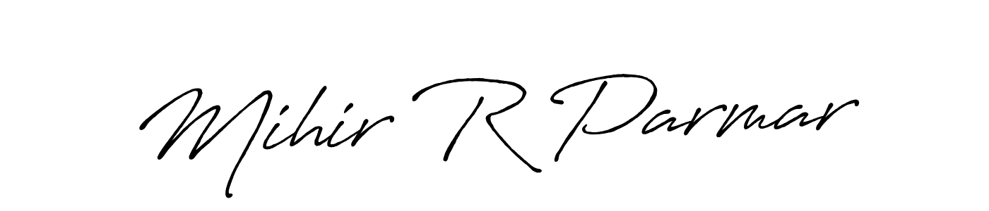 Use a signature maker to create a handwritten signature online. With this signature software, you can design (Antro_Vectra_Bolder) your own signature for name Mihir R Parmar. Mihir R Parmar signature style 7 images and pictures png