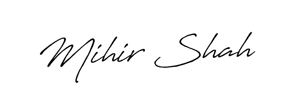 Use a signature maker to create a handwritten signature online. With this signature software, you can design (Antro_Vectra_Bolder) your own signature for name Mihir Shah. Mihir Shah signature style 7 images and pictures png