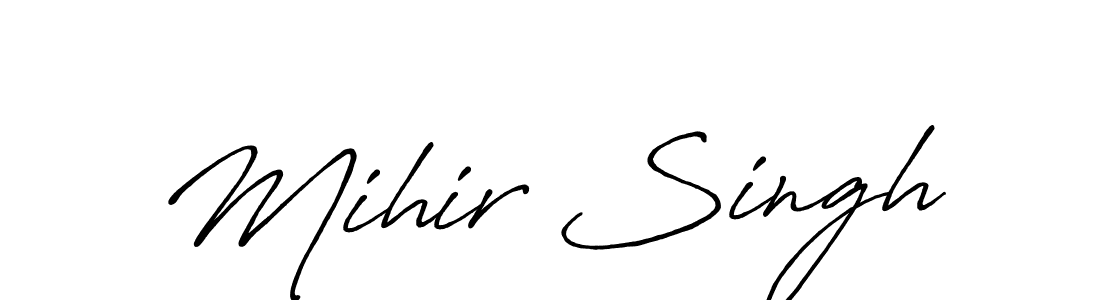 Antro_Vectra_Bolder is a professional signature style that is perfect for those who want to add a touch of class to their signature. It is also a great choice for those who want to make their signature more unique. Get Mihir Singh name to fancy signature for free. Mihir Singh signature style 7 images and pictures png