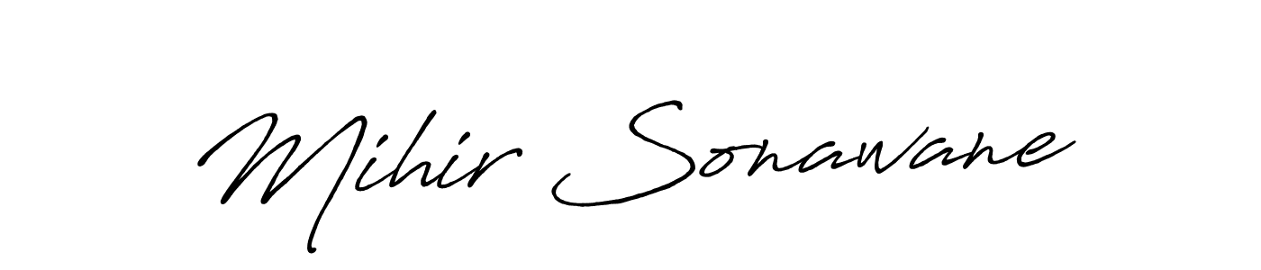 if you are searching for the best signature style for your name Mihir Sonawane. so please give up your signature search. here we have designed multiple signature styles  using Antro_Vectra_Bolder. Mihir Sonawane signature style 7 images and pictures png