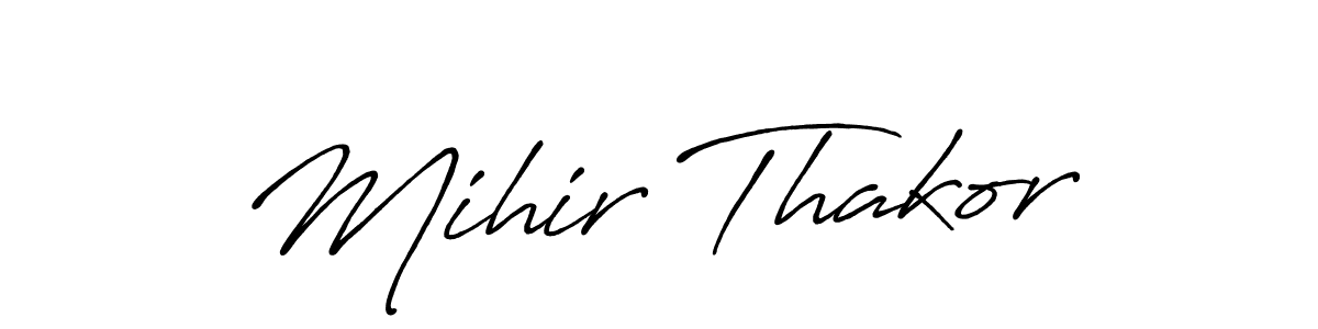 Create a beautiful signature design for name Mihir Thakor. With this signature (Antro_Vectra_Bolder) fonts, you can make a handwritten signature for free. Mihir Thakor signature style 7 images and pictures png