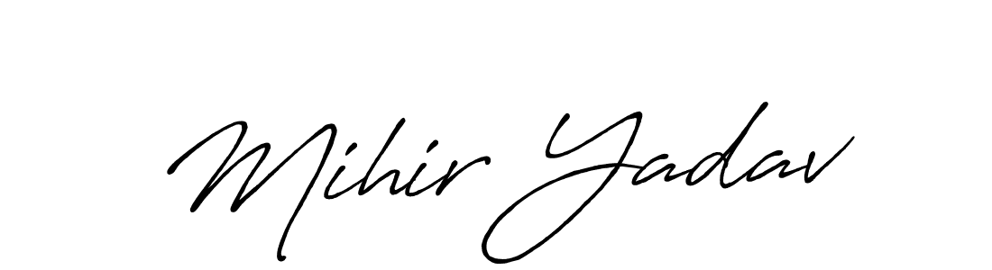 Similarly Antro_Vectra_Bolder is the best handwritten signature design. Signature creator online .You can use it as an online autograph creator for name Mihir Yadav. Mihir Yadav signature style 7 images and pictures png