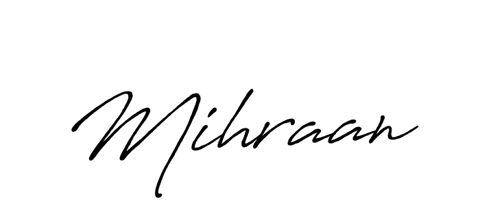 The best way (Antro_Vectra_Bolder) to make a short signature is to pick only two or three words in your name. The name Mihraan include a total of six letters. For converting this name. Mihraan signature style 7 images and pictures png