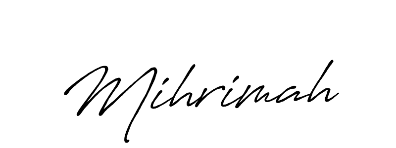 The best way (Antro_Vectra_Bolder) to make a short signature is to pick only two or three words in your name. The name Mihrimah include a total of six letters. For converting this name. Mihrimah signature style 7 images and pictures png